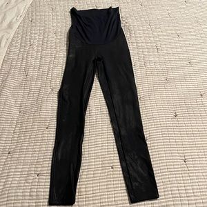 Spanx maternity faux leather leggings